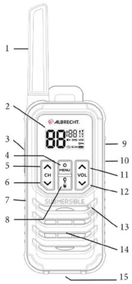 ALBRECHT Tectalk Duro BT - Boutons et fonctions - 1