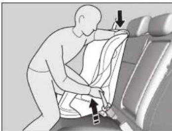 Acura ILX (2018) - Installation d'un siège de sécurité pour infant avec une ceinture sous-abdominale/epaulière - 3