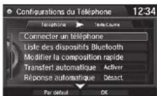 Acura ILX (2018) - Écran des Configurations du Téléphone - 1