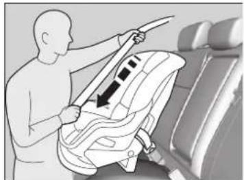 Acura ILX (2018) - Installation d'un siège de sécurité pour infant avec une ceinture sous-abdominale/epaulière - 2