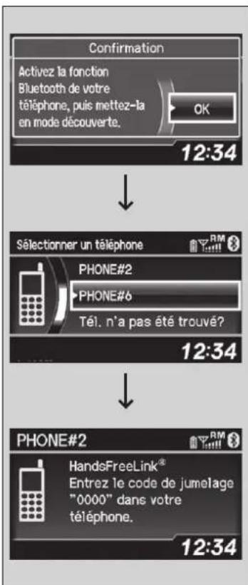 Acura ILX (2018) - Pour jumeler un téléphone cellulaire (lorsqu'un téléphone est deja jumelé au système) - 1