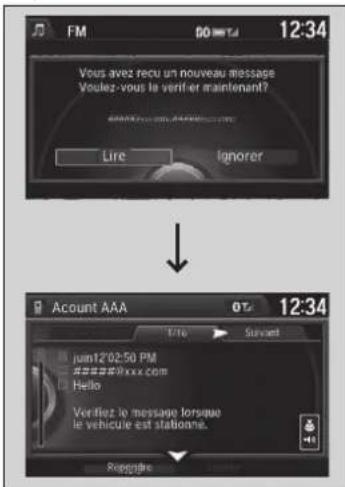 Acura ILX (2018) - Recevoir un message texte/courriel - 1
