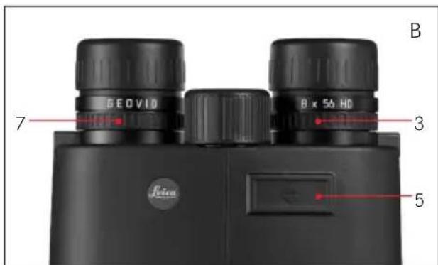 LEICA GEOVID 42 HD - REGOLAZIONE DELLA NITIDEZZA/ COMPENSAZIONE DIOTTRICA - 1