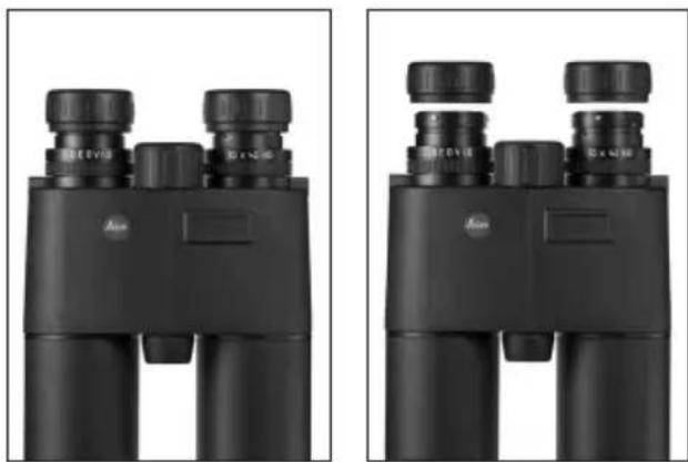 LEICA GEOVID 42 HD - adjusTing The eyepiece cups/ using wiTh and wiThouT glasses - 1