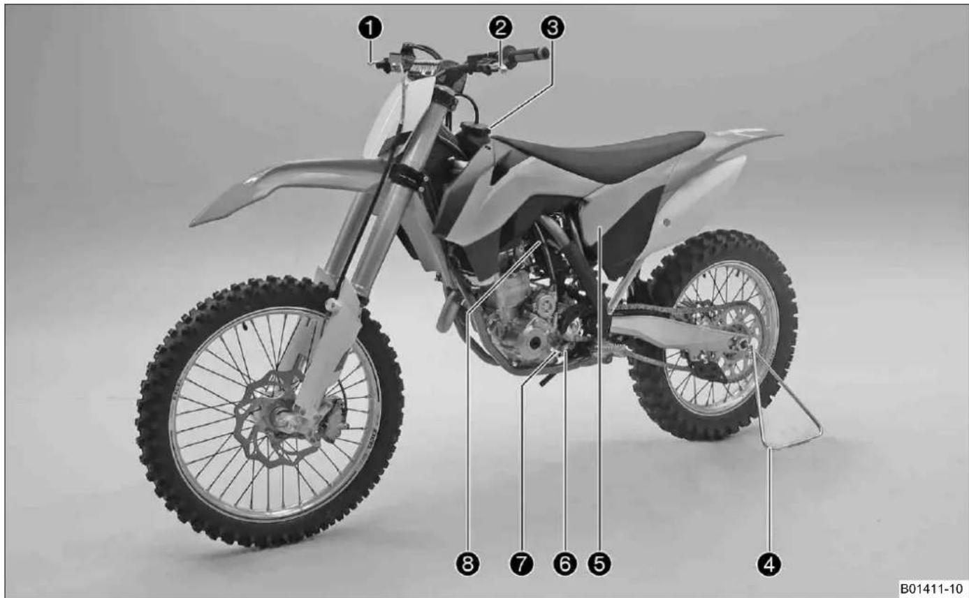 KTM 350 SXF (2014) - 各部の名称 左前方(代表写真) - 1