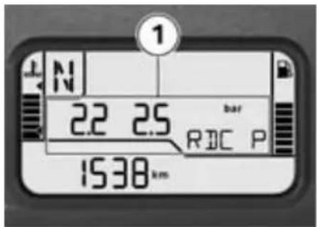 BMW R 1200 GS (2009) - タイヤ圧コントロール (RDC) の表示 - 1