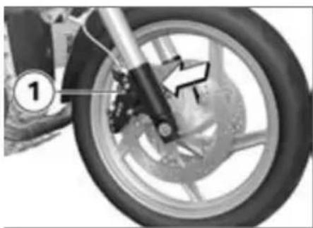 BMW R 1200 GS (2009) - フロントブレーキパッド厚を 点検する - 1