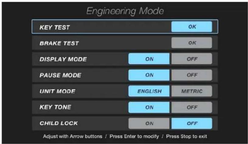 Sole Fitness E98 - MENUD'ENTRETIEN DANS LELOGICIEL DE LA CONSOLE - 1