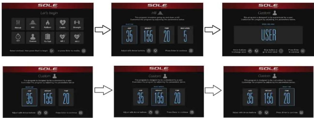 Sole Fitness E98 - PROGRAMMES À L'INTENTION DE L'UTILISATEUR OU DE L'UTILISATRICE - 1