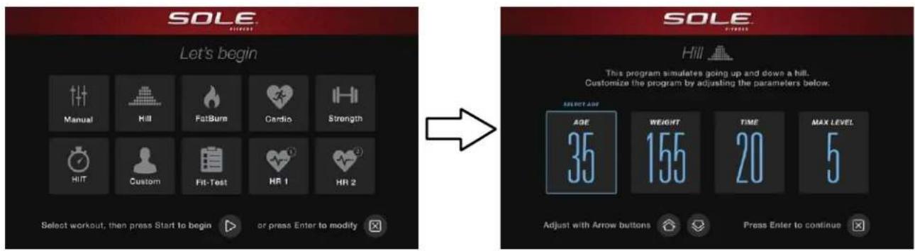 Sole Fitness E98 - FONCTION DE PROGRAMMES DE LA FREQUENCY CARDIAQUE (HR) - 1