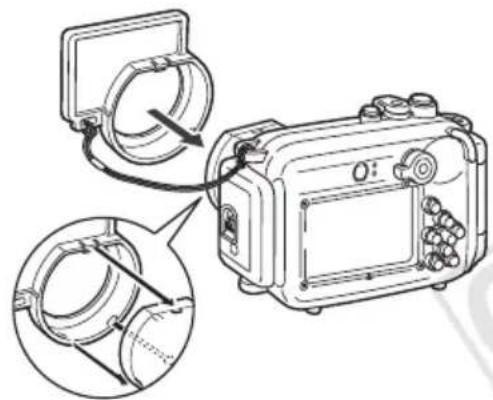 CANON PowerShot SD770 IS - 2Fit the diffusion plate onto the Waterproof Case. - 1