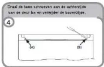 CANDY CFZE5485WK - DE DRAAIRICHTING VAN DE DEUR VERANDEREN - 4