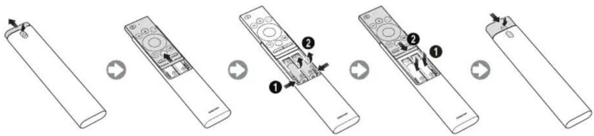 SAMSUNG UE50NU7470 - Einsetzen der Batterien in die Samsung Smart Remote - 1