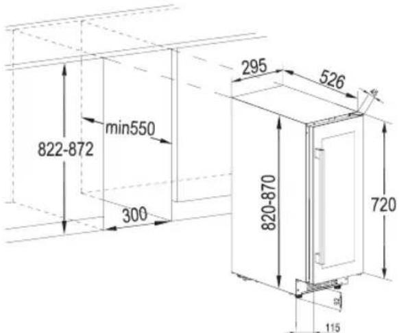 AEG SWB63001DG - INSTALLATIONSDIMENSIONER (MM) OG VENTILATIONSKRAV - 1
