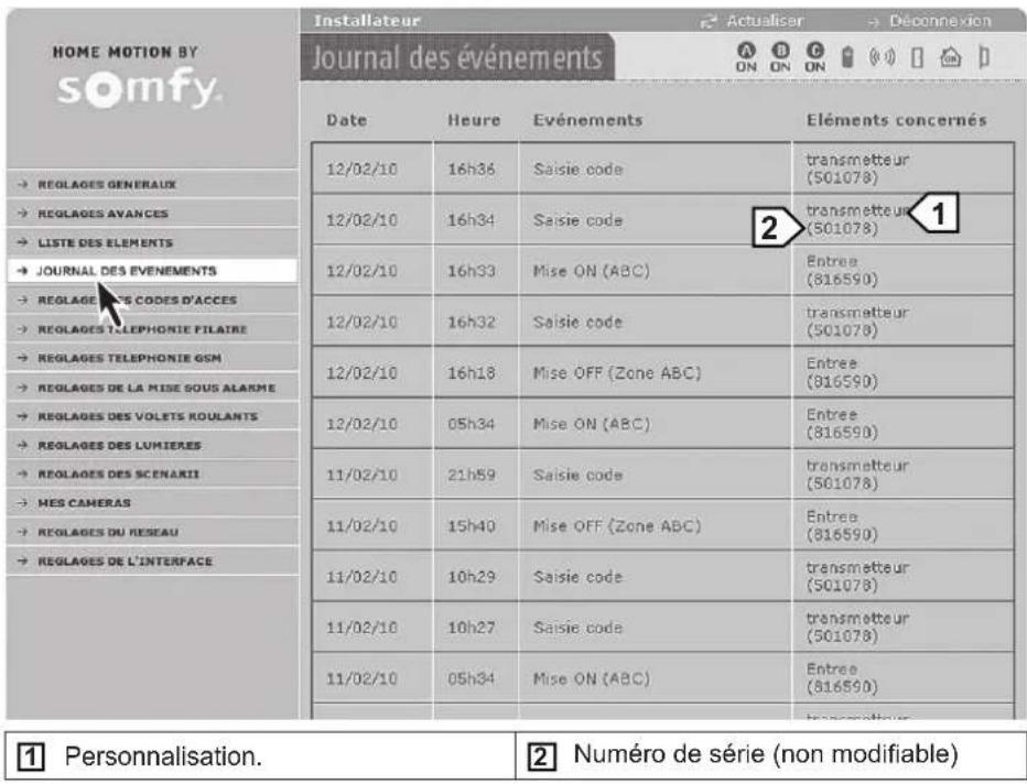 SOMFY 2401130 - Journal des évènements - 1