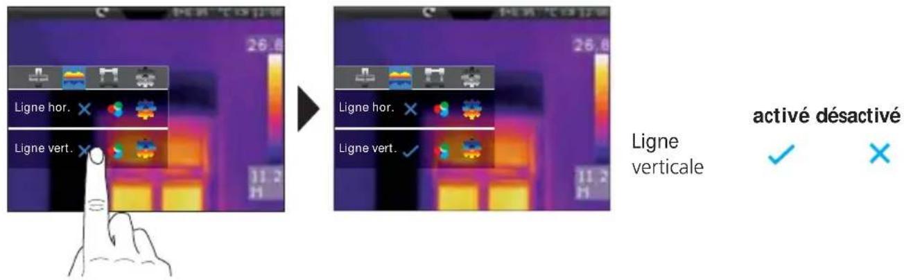 Laserliner ThermoCameraVision XP - Activation/Désactivation de la mesure verticale des lignes - 2