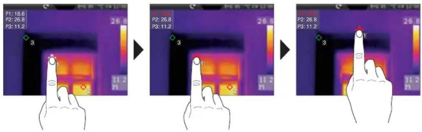 Laserliner ThermoCameraVision XP - Points de mesure / Positionnement du point de mesure manuel - 2