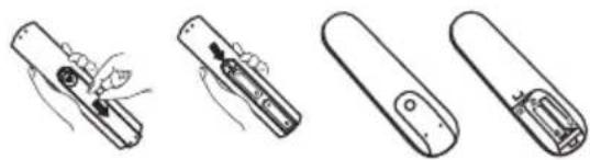 TESLA 43S901SUS - Vstavljanje baterij v daljinski upravljalnik - 1