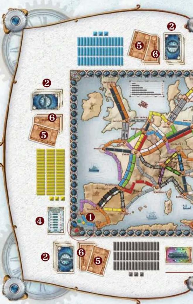 Days of Wonder Zug um Zug Europa - PREPARATION DU JEU - 1