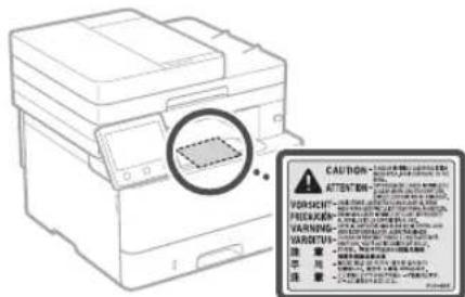 CANON iSENSYS MF426dw - Laseria koskeva turvallisuustarra - 1