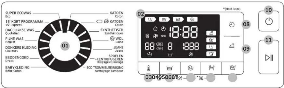 SAMSUNG WW70J5426DW - Panneau de commande - 1
