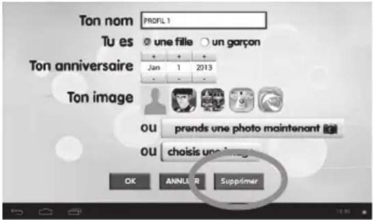LEXIBOOK Ultra 2 - Pour supprimer un profil - 2