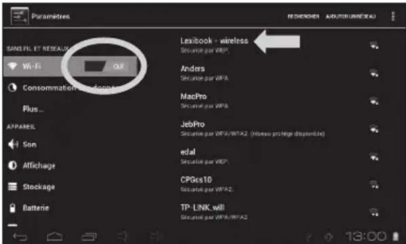 LEXIBOOK Ultra 2 - Comment activer la fonction Wi-Fi de la tablette - 7