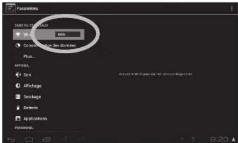 LEXIBOOK Ultra 2 - Comment activer la fonction Wi-Fi de la tablette - 5