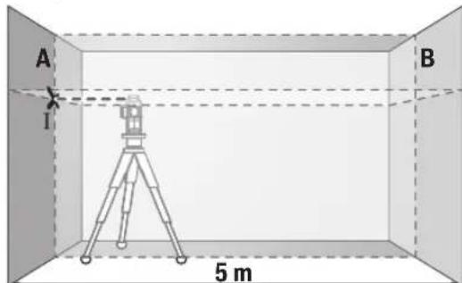 BOSCH GLL 380 C Professional - Skersinés aies horizontalaus niveliavimo tikslumotikrinimas - 1