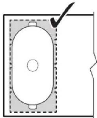 AEG IKE84471XB - Pozitia corectá a vasului: - 2