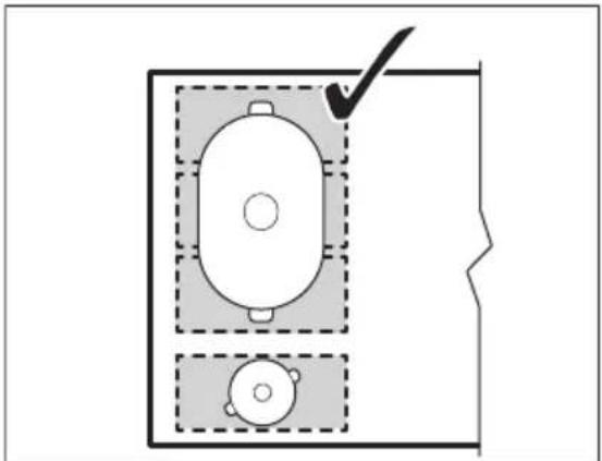 AEG IKE84471XB - Juiste positie voor kookgerei: - 1