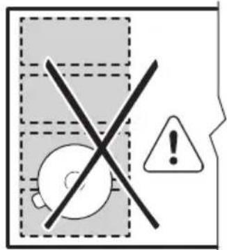 AEG IKE84471XB - Nesprávné umistěni varnych nádob: - 1