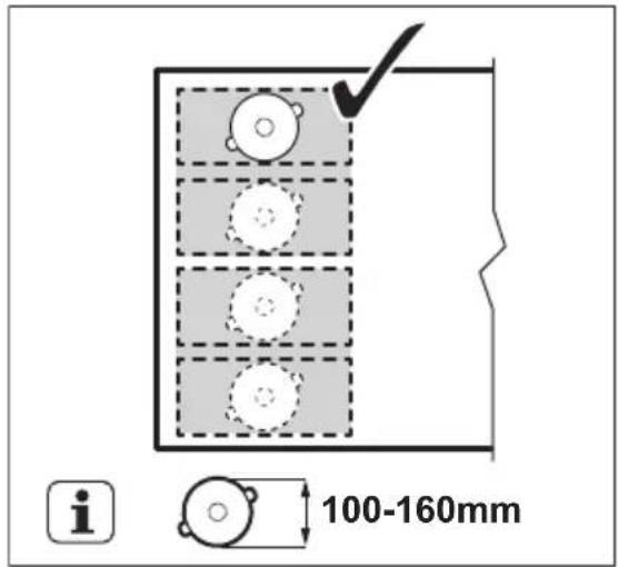 AEG IKE84471XB - Diametre et position de l'ustensile - 1