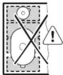 AEG IKE84471XB - Pozitii incorcete ale vaselor: - 1