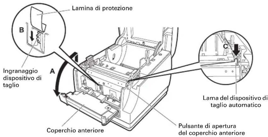 CITIZEN CTS651II - Rimozione del blocco del dispositivo di taglio (2) - 1
