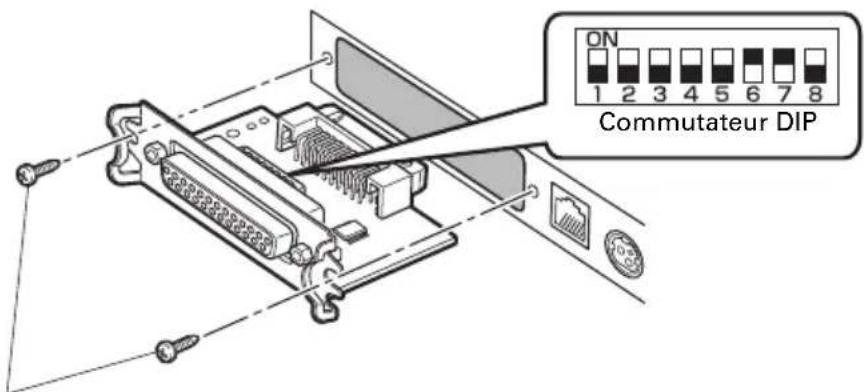 CITIZEN CTS651II - Réglage du commutateur DIP sur la carte d'interface série - 1