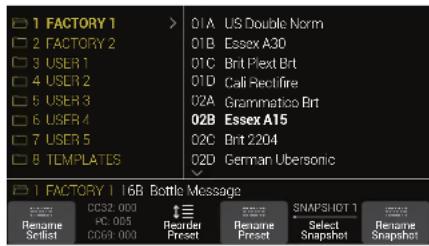 LINE 6 Helix LT - Selection à distance d'une setlist, d'un preset et/ou d'un snapshot - 1