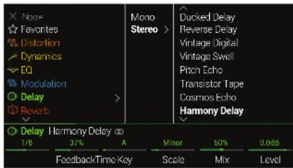 LINE 6 Helix LT - Appuyez sur le joystick pour afficher la liste des modèles. - 1