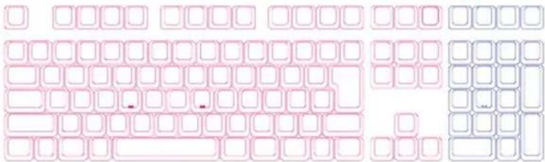 Cropped image showing a grid of pink and blue square tiles with some highlighted in red, likely part of a keyboard layout or pattern.