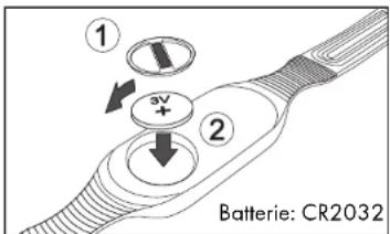 CRIVIT 1LD3875 - Einsetzen der Batterie in den Brustgurt - 1