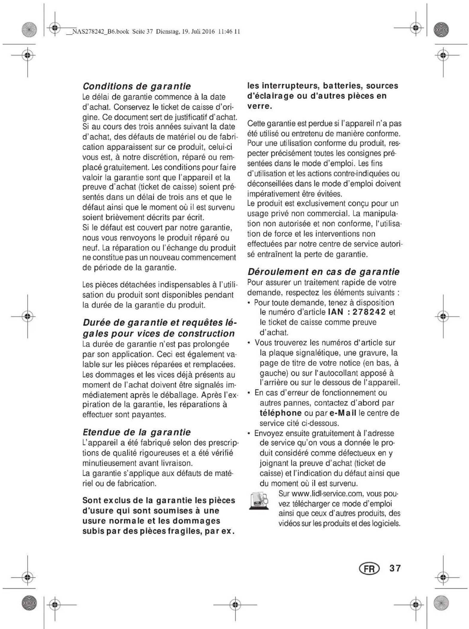 SILVERCREST SHBS 500 B2 - Article 1648 1er alinea du Code civil - 1