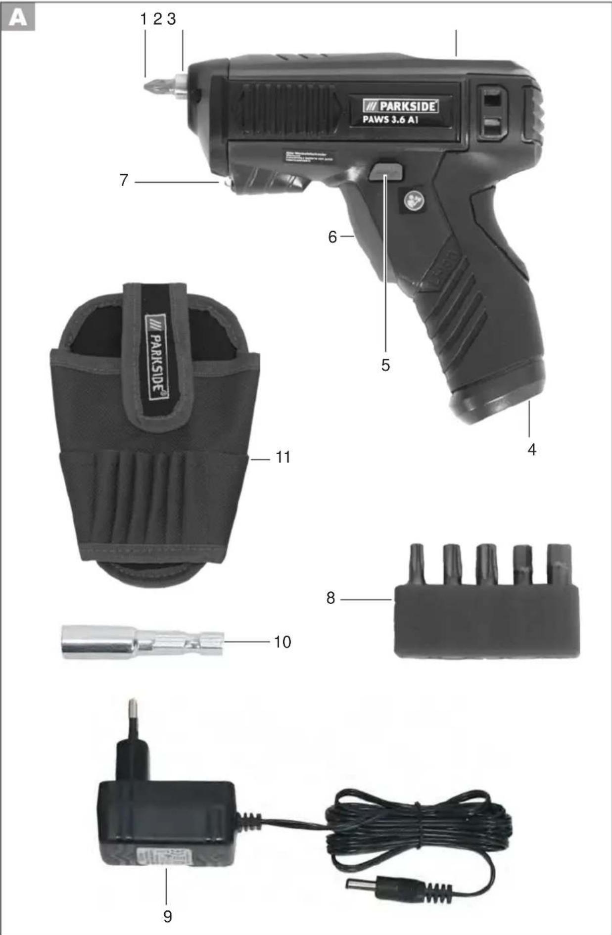 PARKSIDE PAWS 3.6 A1 - AKKU-WECHSELBITSCHRAUBER - 1