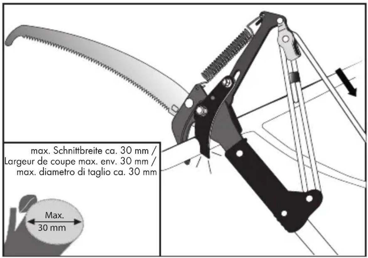 FLORABEST HG00987 - C) Schneidmesser sichern / Fixation de la lame / Bloccaggio del tagliente - 1