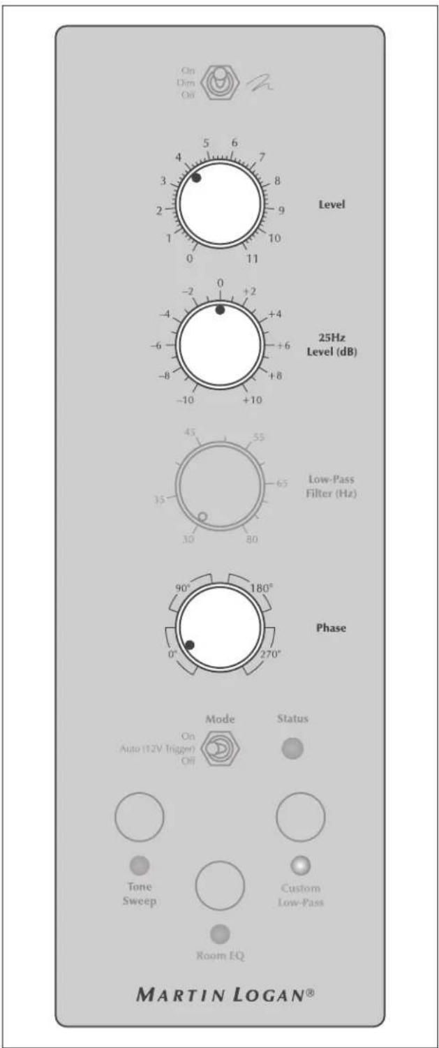 Martin Logan BalancedForce 210 - Recommended Control Settings: - 4