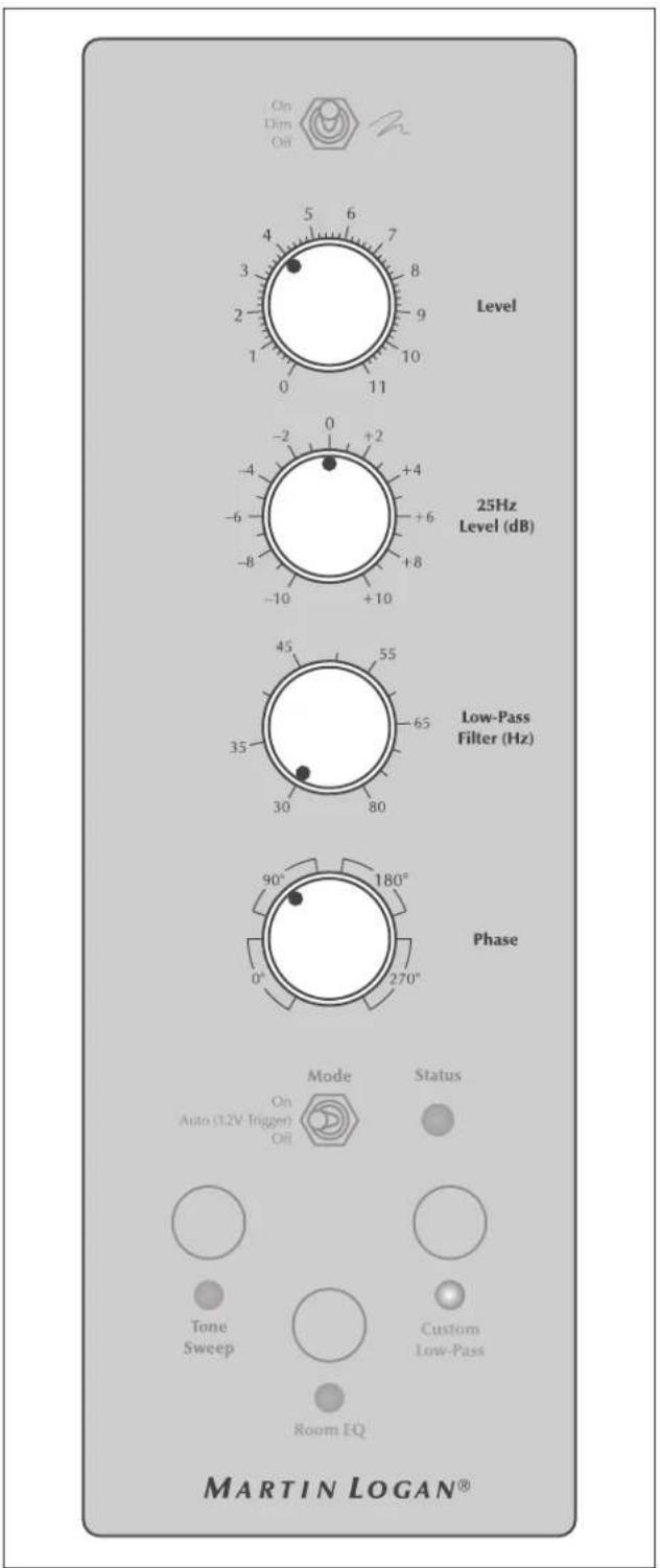 Martin Logan BalancedForce 210 - Recommended Control Settings: - 3