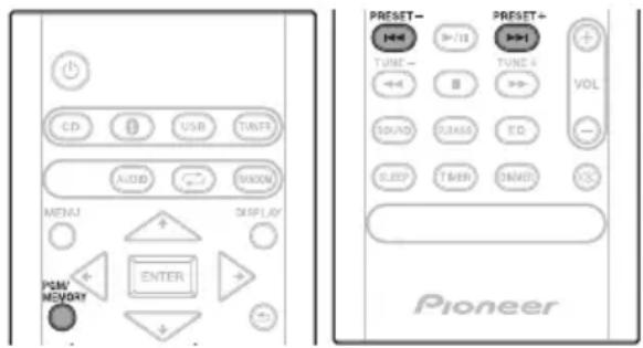 PIONEER XHM26DB - Saving station presets - 1