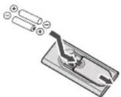 PIONEER XHM26DB - Colocación de las pilas en el mando a distancia - 1