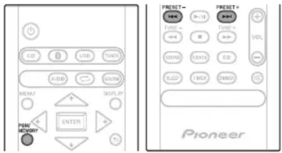 PIONEER XHM26DB - Voorkeurzenders opslaan - 1