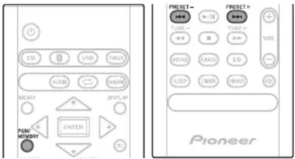 PIONEER XHM26DB - Speichern voreingestellter Sender - 1