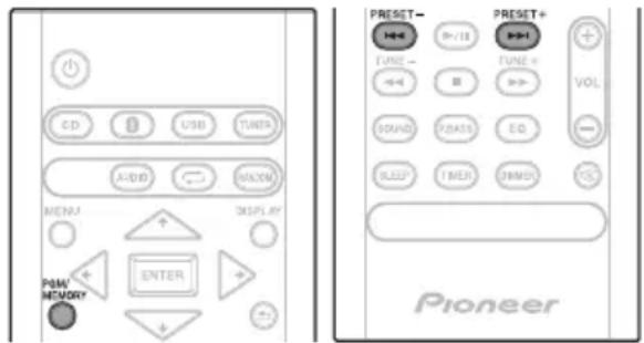 PIONEER XHM26DB - Presintonización de emisoras - 1